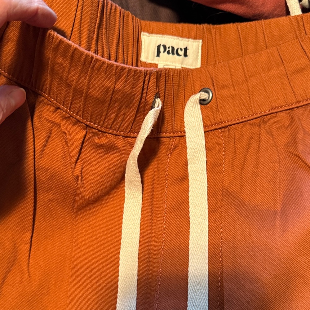 Pact orange Pants with White Drawstring